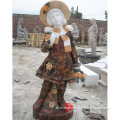 colorful stone child girl statue
